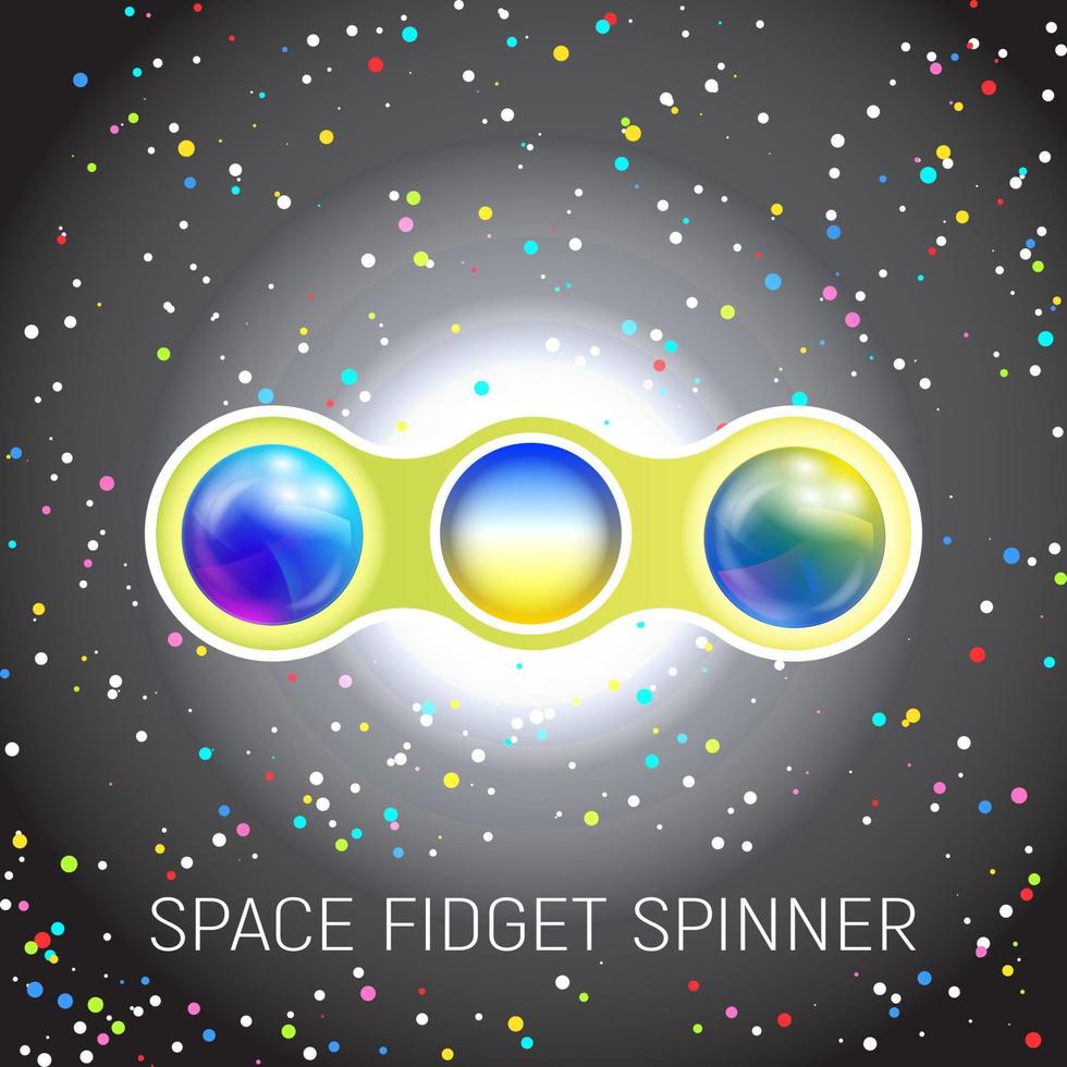 jouet spinner space fidget avec deux lames vecteur