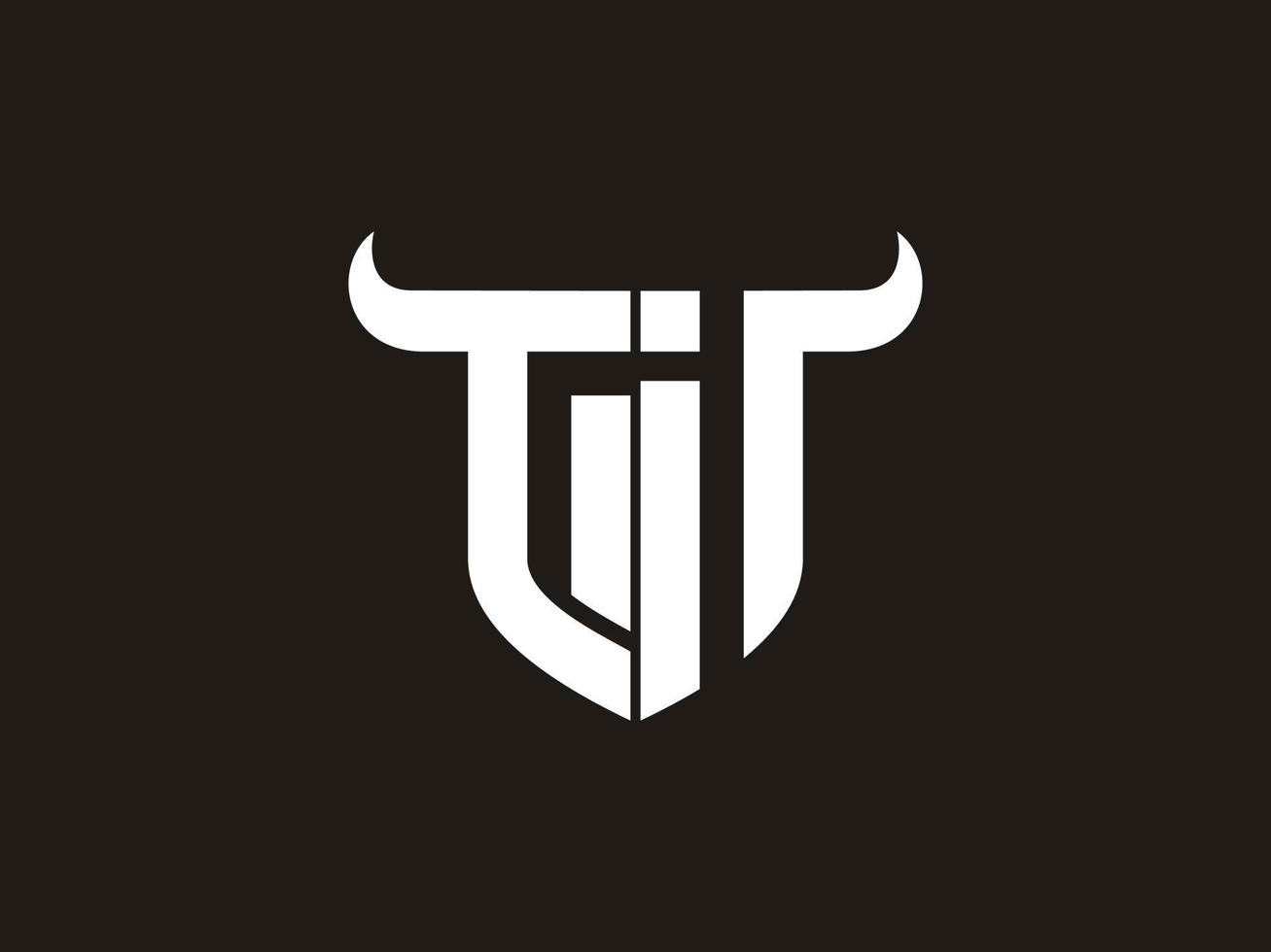création initiale du logo ti bull. vecteur