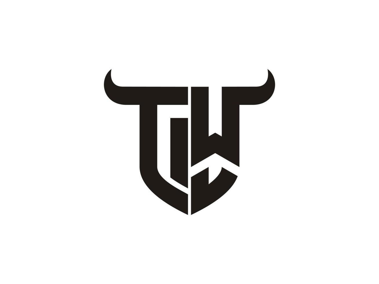 conception initiale du logo tw bull. vecteur