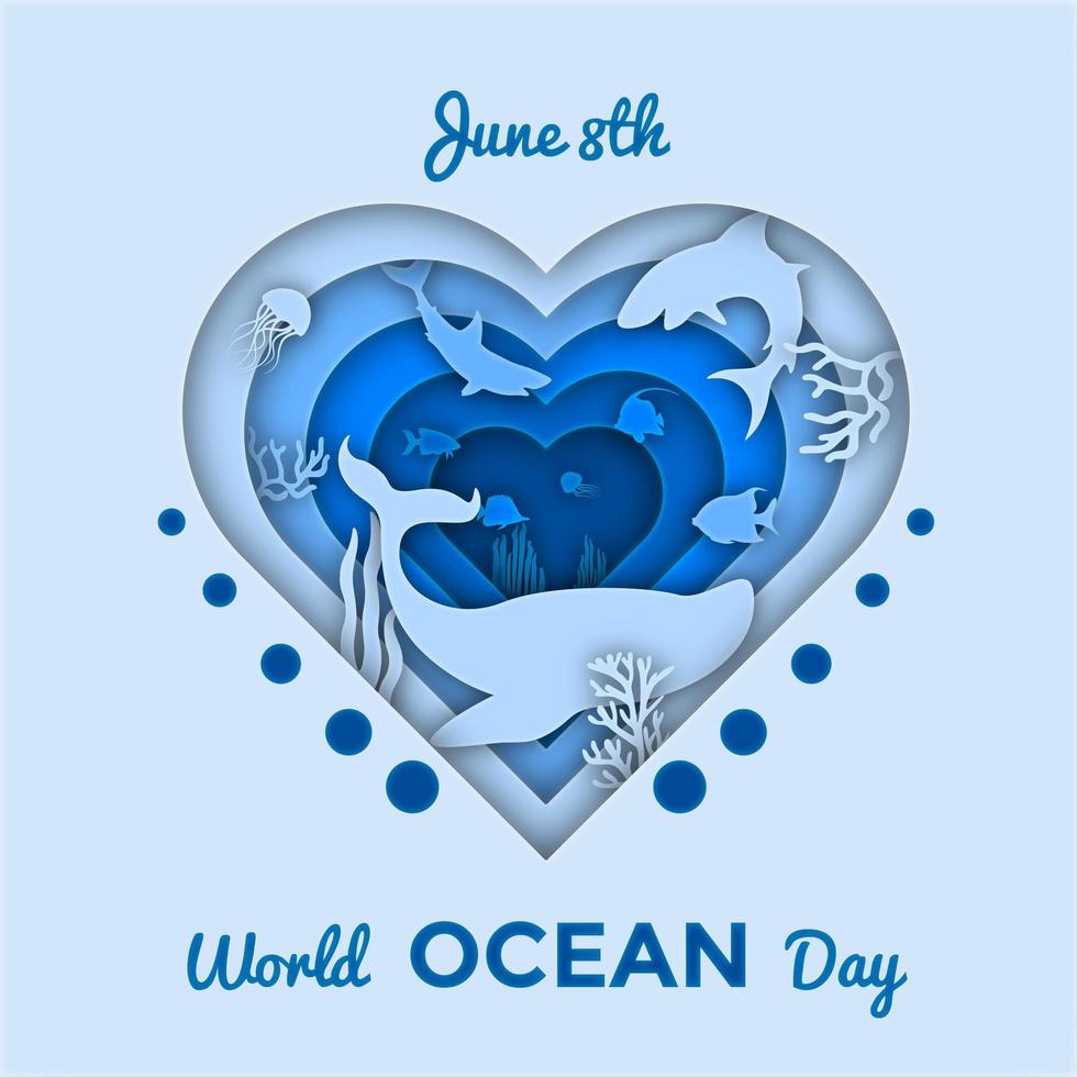 bannière de la journée mondiale de l'océan vecteur