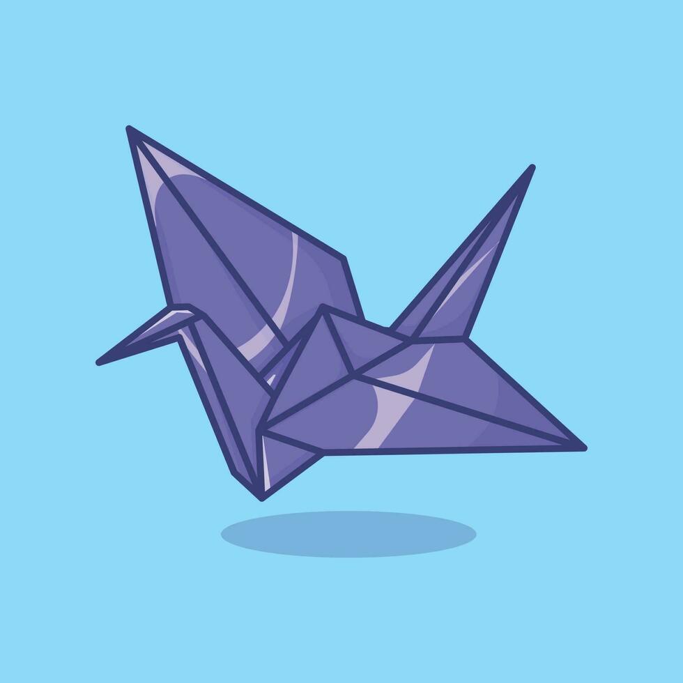 illustration de dessin animé simple. papier origami en forme de cygne. notion de bureau. vecteur