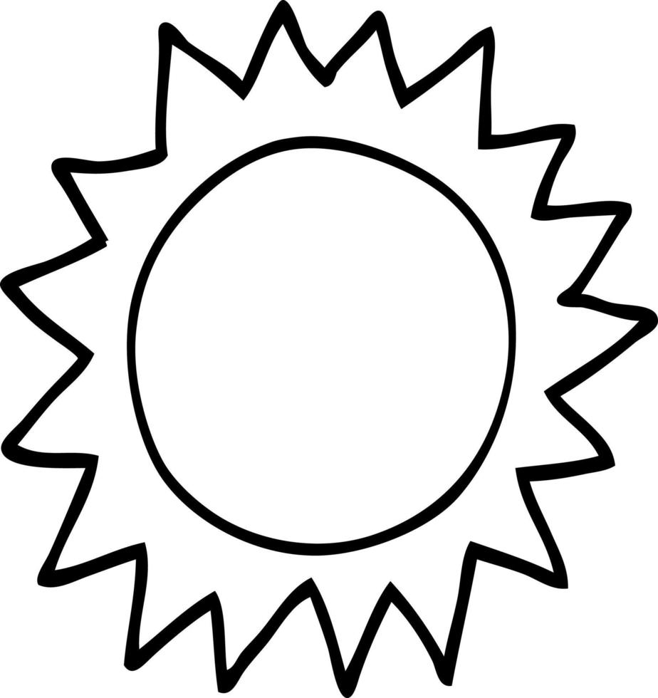 dessin au trait dessin animé soleil vecteur