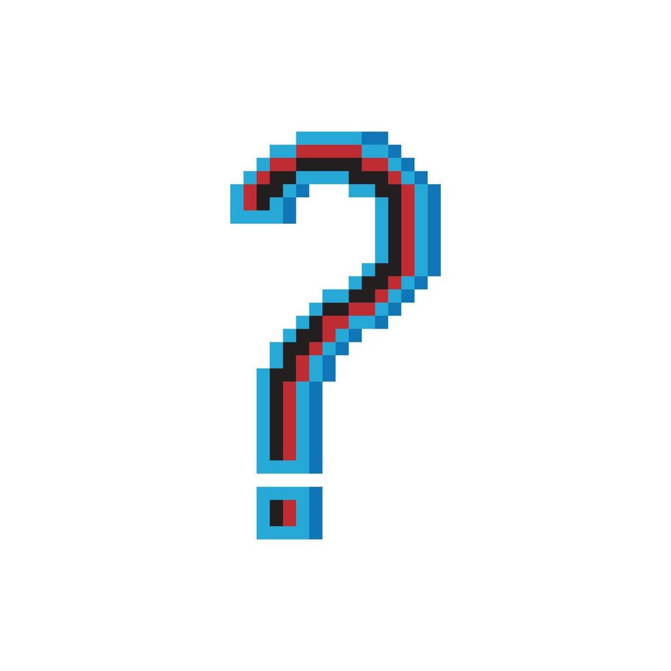 conception d'art de pixel d'icône de point d'interrogation. vecteur