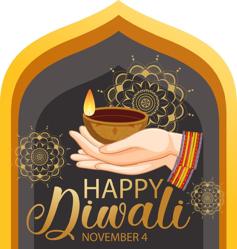 joyeuse fête des lumières de diwali vecteur