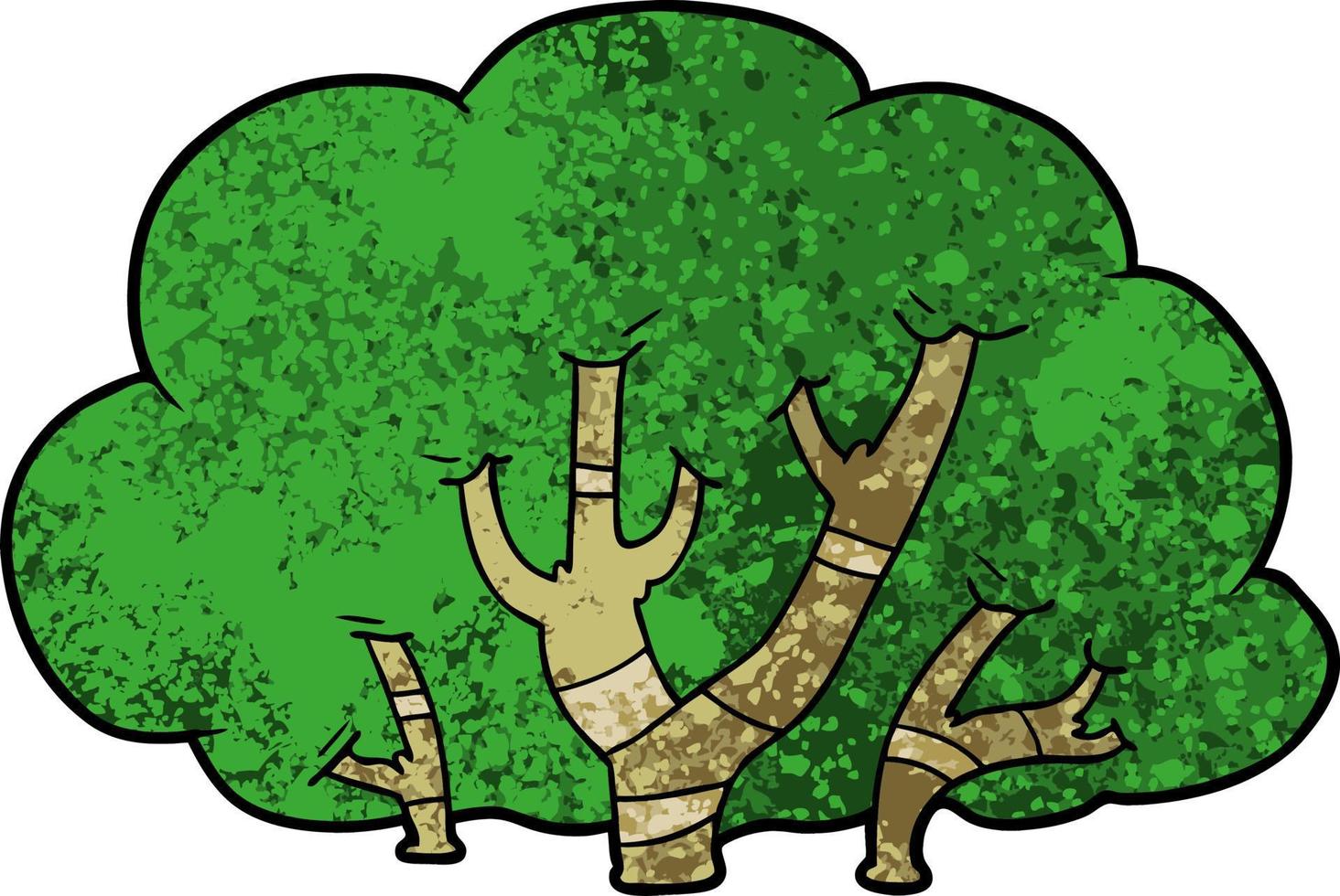 dessin animé arbre vert vecteur