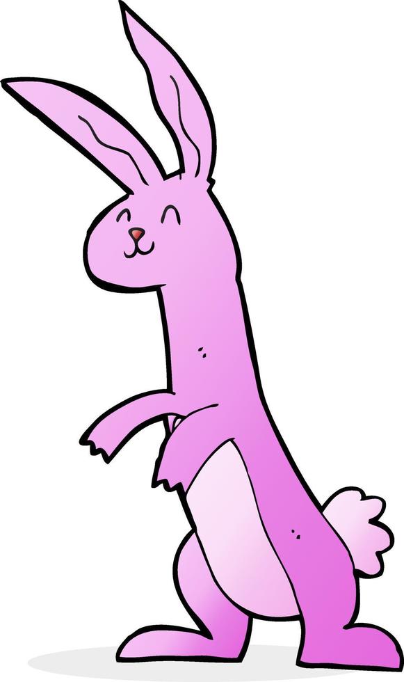 lapin rose dessin animé vecteur