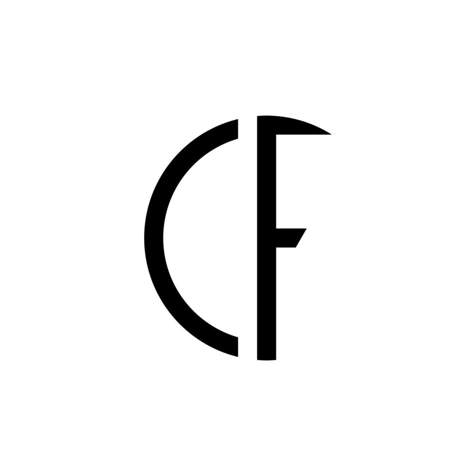 cf lettre logo design vecteur isolé sur fond blanc.
