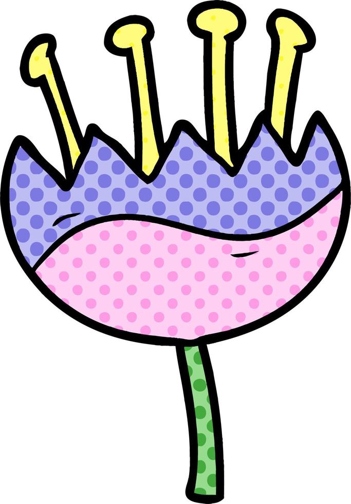 fleur de tulipe de dessin animé vecteur