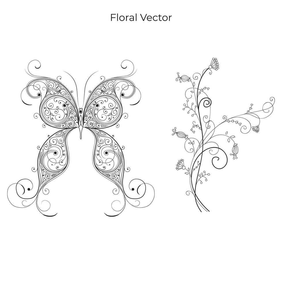 modèle d'ornement floral. vecteur de diviseur de texte. adapter le cadre, la bordure, le coin, la page. vecteur eps 10.