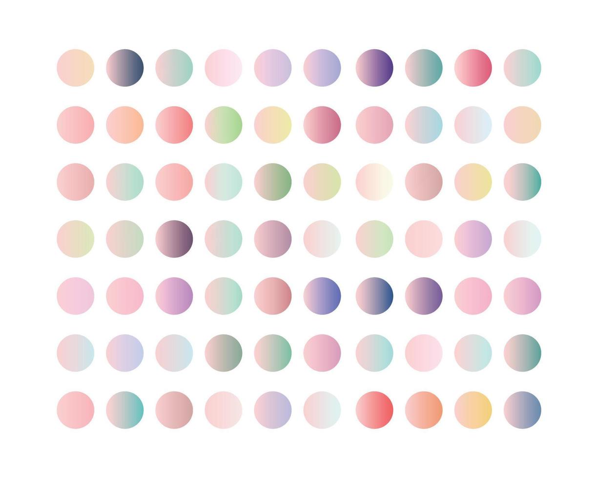 ensemble de couleurs dégradées pastel pour les applications, l'interface utilisateur, l'ux, la conception Web, la bannière, etc. ensemble de dégradés tendance arrondis vecteur