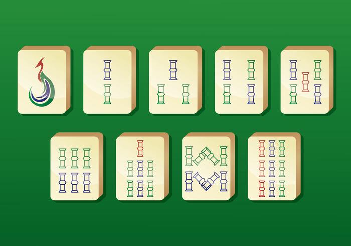 Icônes vectorielles Mahjong vecteur