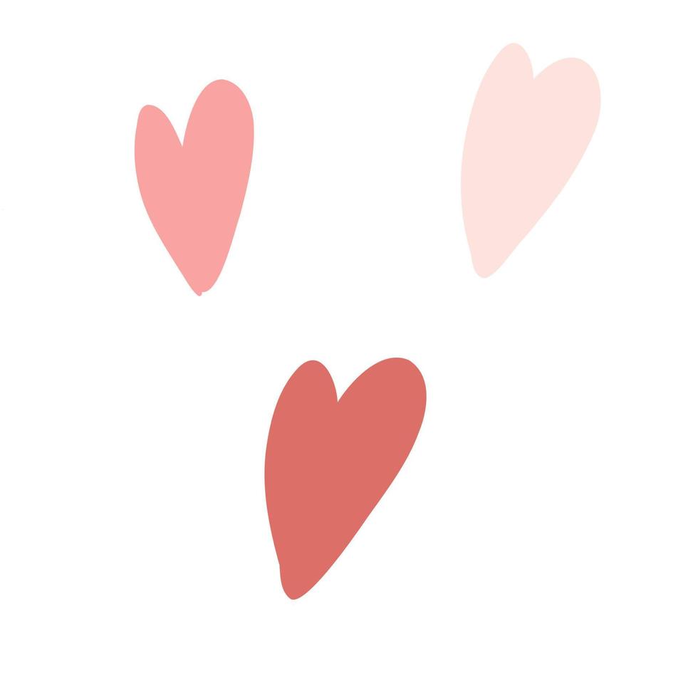 ensemble de coeurs mignons dessinés à la main doodle. illustration vectorielle de l'icône de l'amour en rouge et rose vecteur