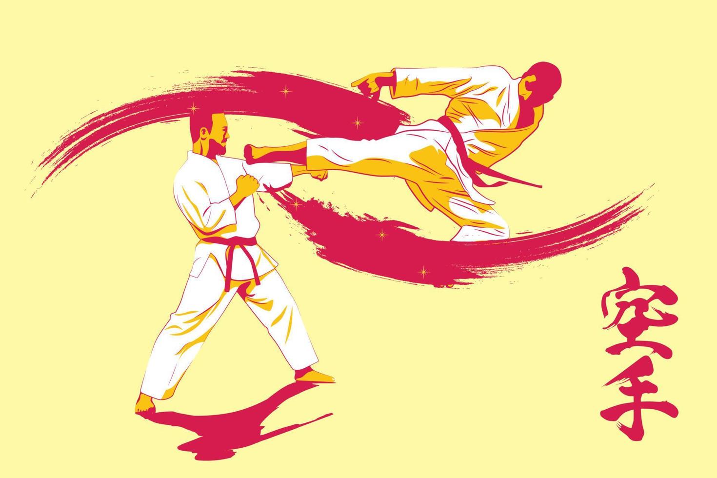 le karaté est un art martial originaire du japon. illustrateur de vecteur. vecteur