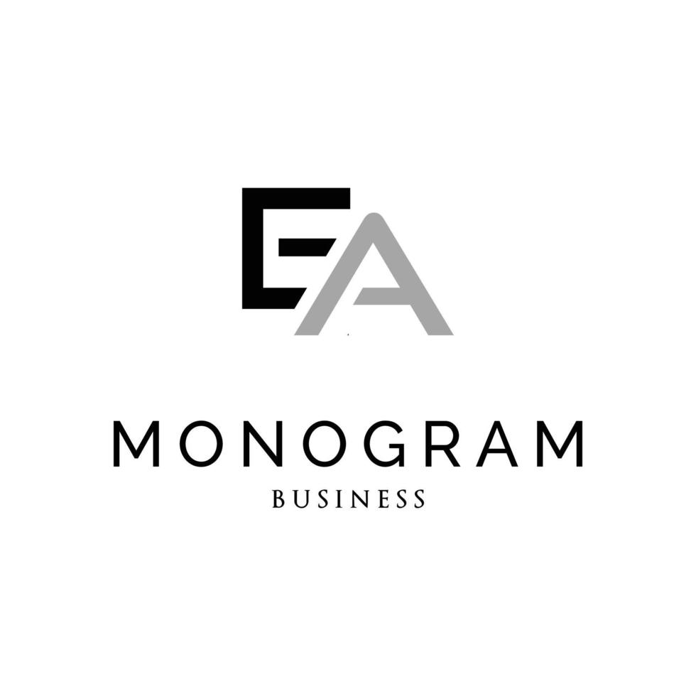 modèle de conception de logo monogramme lettre initiale ea vecteur