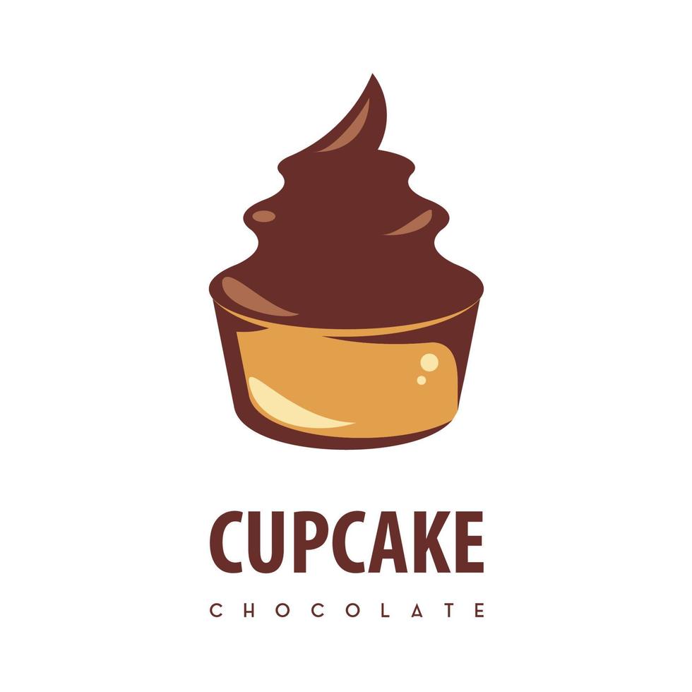 logo cupcake au chocolat vecteur