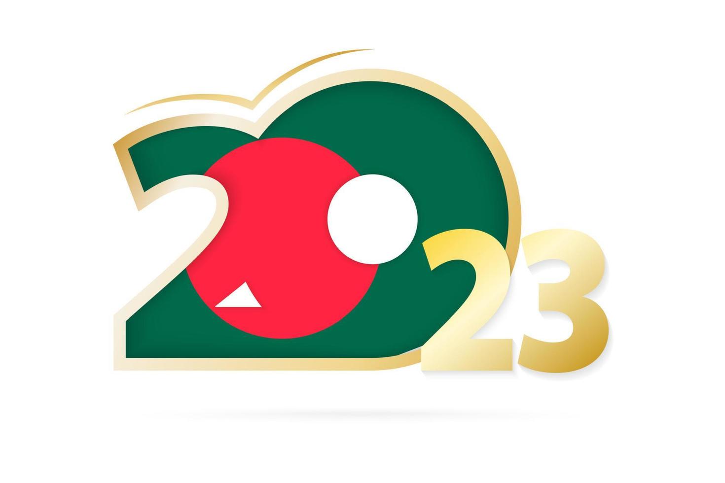 année 2023 avec motif drapeau bangladesh. vecteur