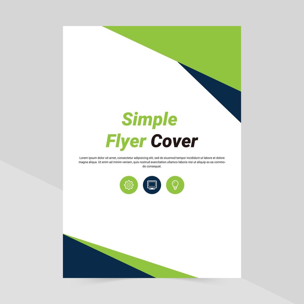 couverture simple de flyer business vert, bleu et blanc vecteur