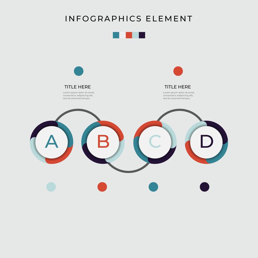 diagramme de cercle infographique en quatre étapes ou options vecteur