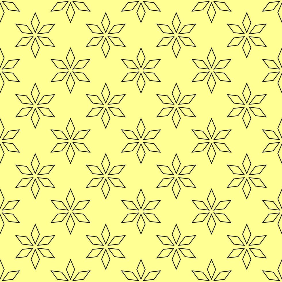 motif vectoriel harmonieux de fleurs sur fond jaune pour sites Web, textiles, emballages, fonds d'écran