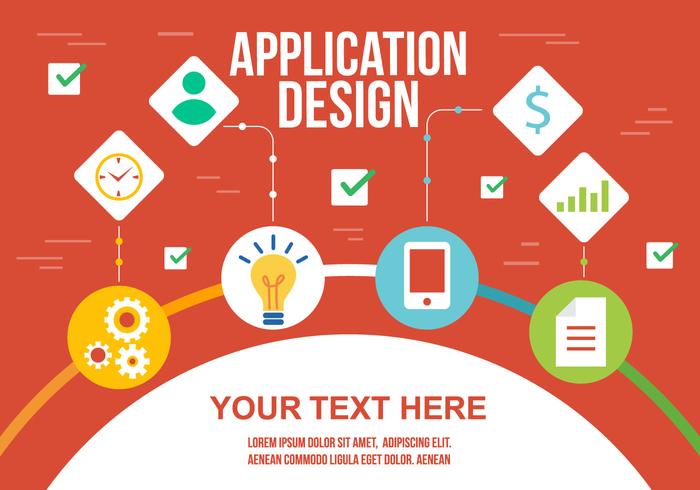 Infographie gratuite de l'application en ligne vecteur