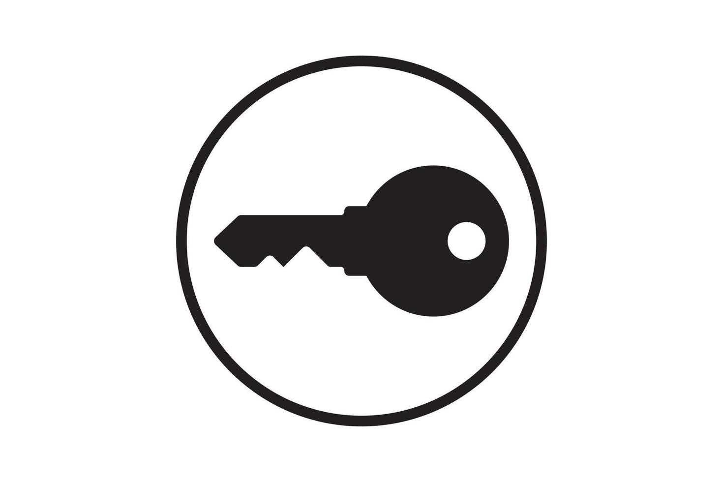 icône clé pour verrouiller et ouvrir la porte dans la maison. symbole de protection de la sûreté et de la sécurité. vecteur