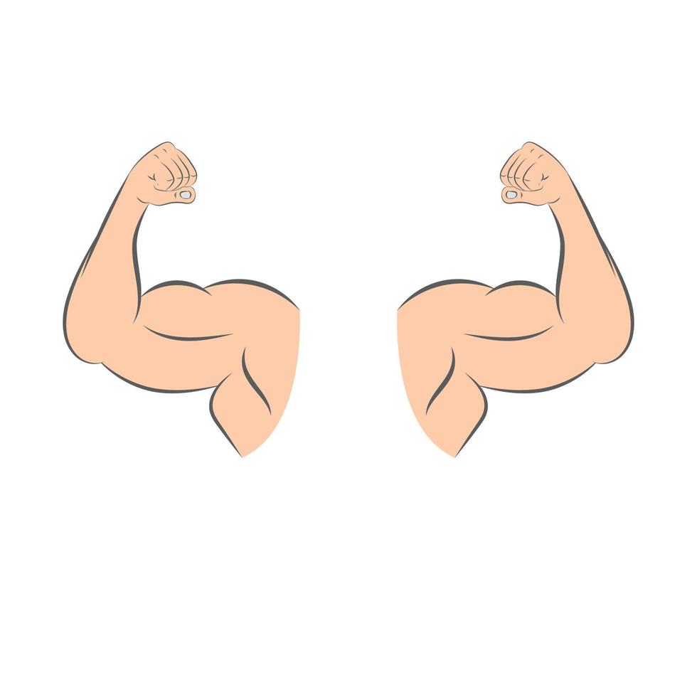 bras musclé flexion main forte biceps illustration vectorielle dessinés à la main vecteur