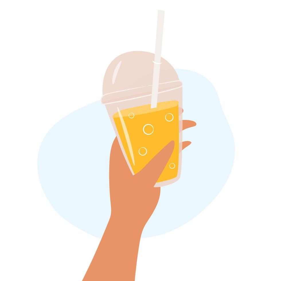 boisson de jus de fruits frais à la main. illustration vectorielle isolée vecteur