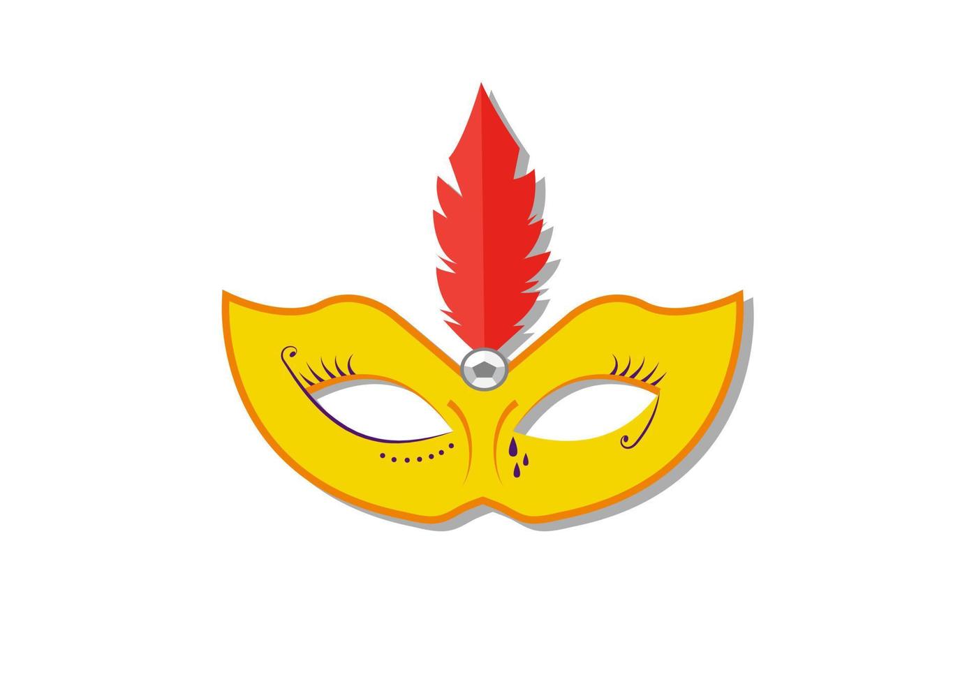 illustration vectorielle de masque de carnaval jaune isolé sur fond blanc vecteur