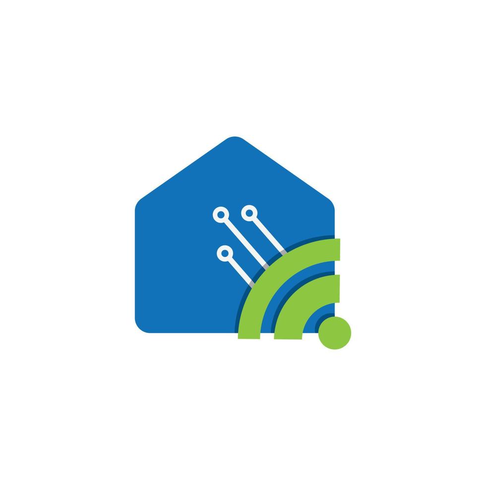 logo de maison intelligente moderne vecteur
