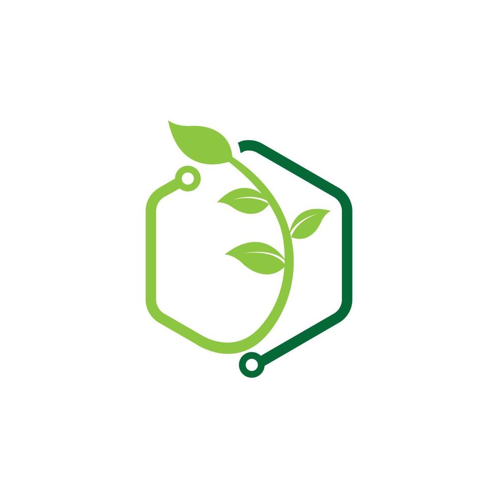 conceptions de logo de technologie verte vecteur