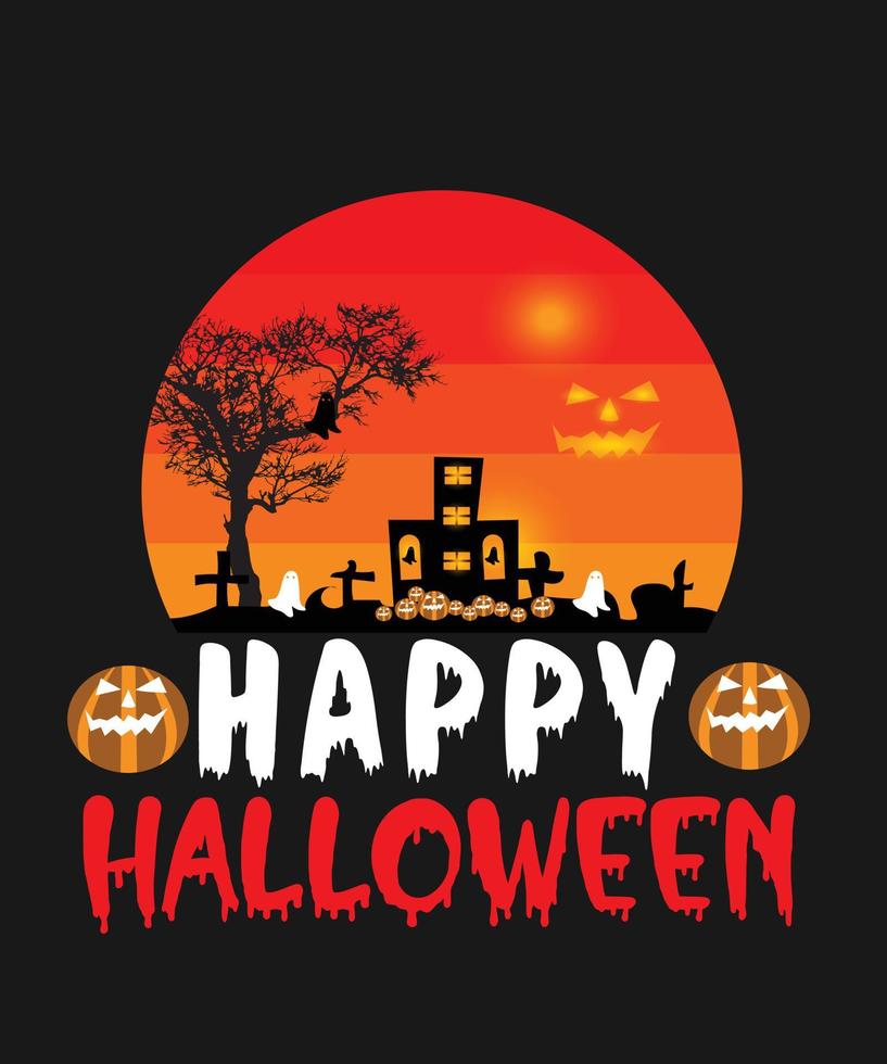 design joyeux halloween pour t-shirts et sweats à capuche vecteur