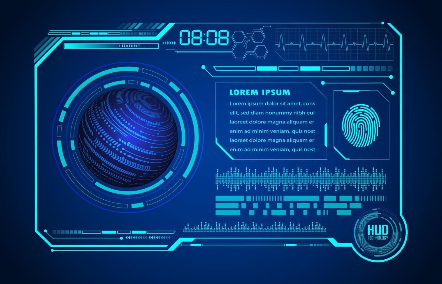 panneau d'écran de technologie hud moderne vecteur