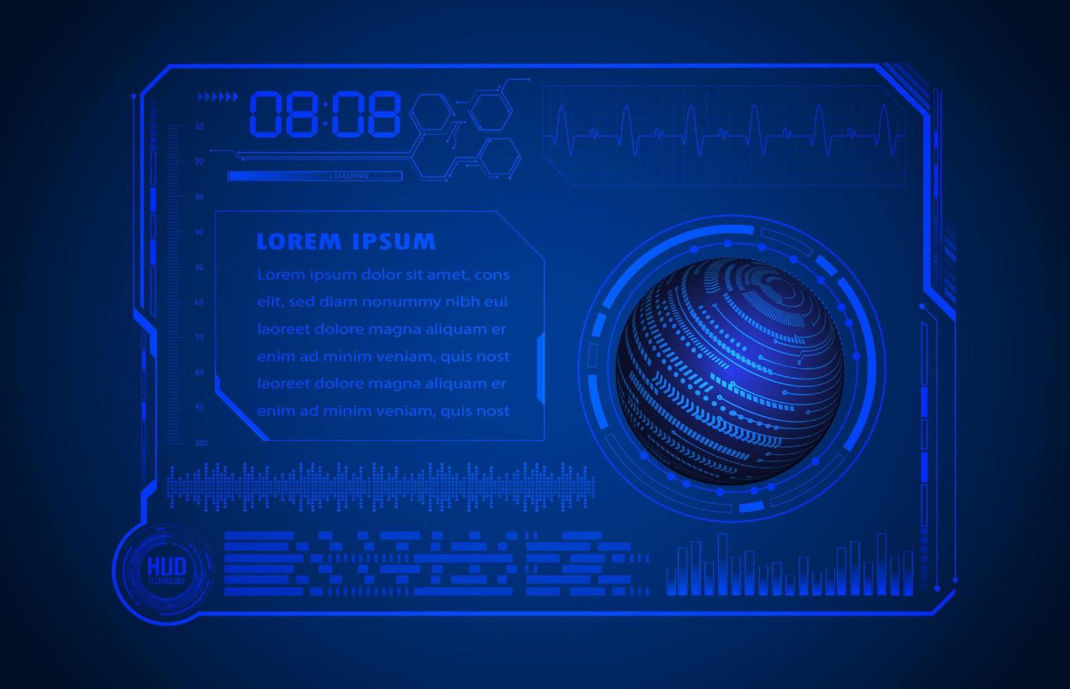 panneau d'écran de technologie hud moderne vecteur