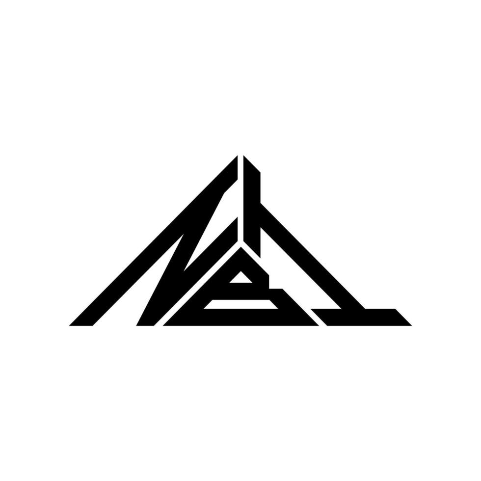 conception créative du logo lettre nbi avec graphique vectoriel, logo nbi simple et moderne en forme de triangle. vecteur