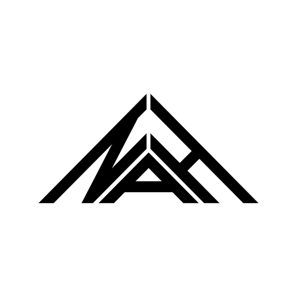 nah lettre logo design créatif avec graphique vectoriel, nah logo simple et moderne en forme de triangle. vecteur