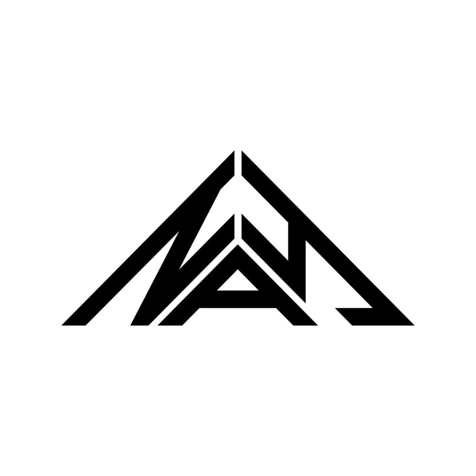 conception créative de logo de lettre nay avec graphique vectoriel, logo nay simple et moderne en forme de triangle. vecteur