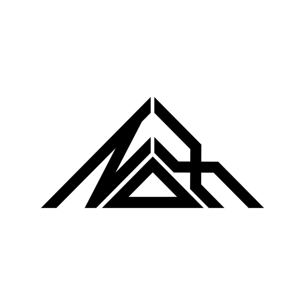 conception créative du logo de lettre nox avec graphique vectoriel, logo nox simple et moderne en forme de triangle. vecteur