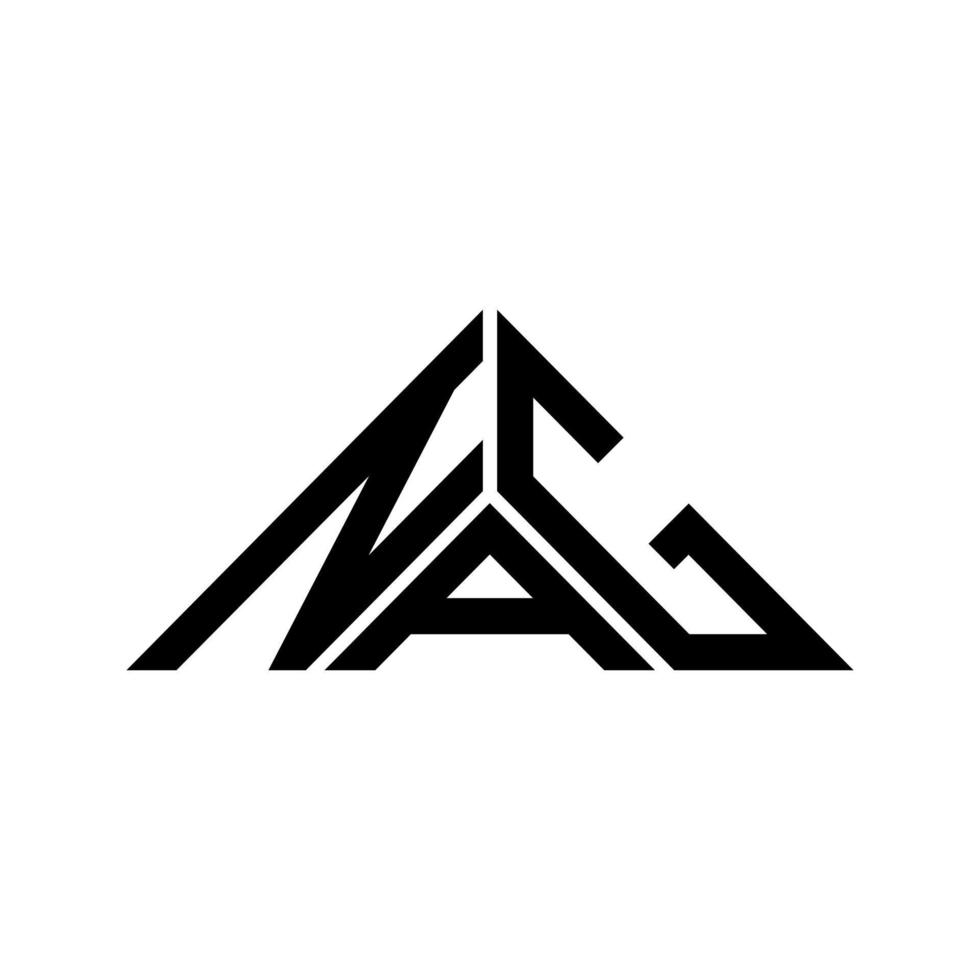 conception créative de logo de lettre de nag avec graphique vectoriel, logo simple et moderne de nag en forme de triangle. vecteur