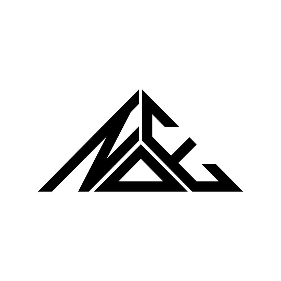 création de logo de lettre noe avec graphique vectoriel, logo noe simple et moderne en forme de triangle. vecteur