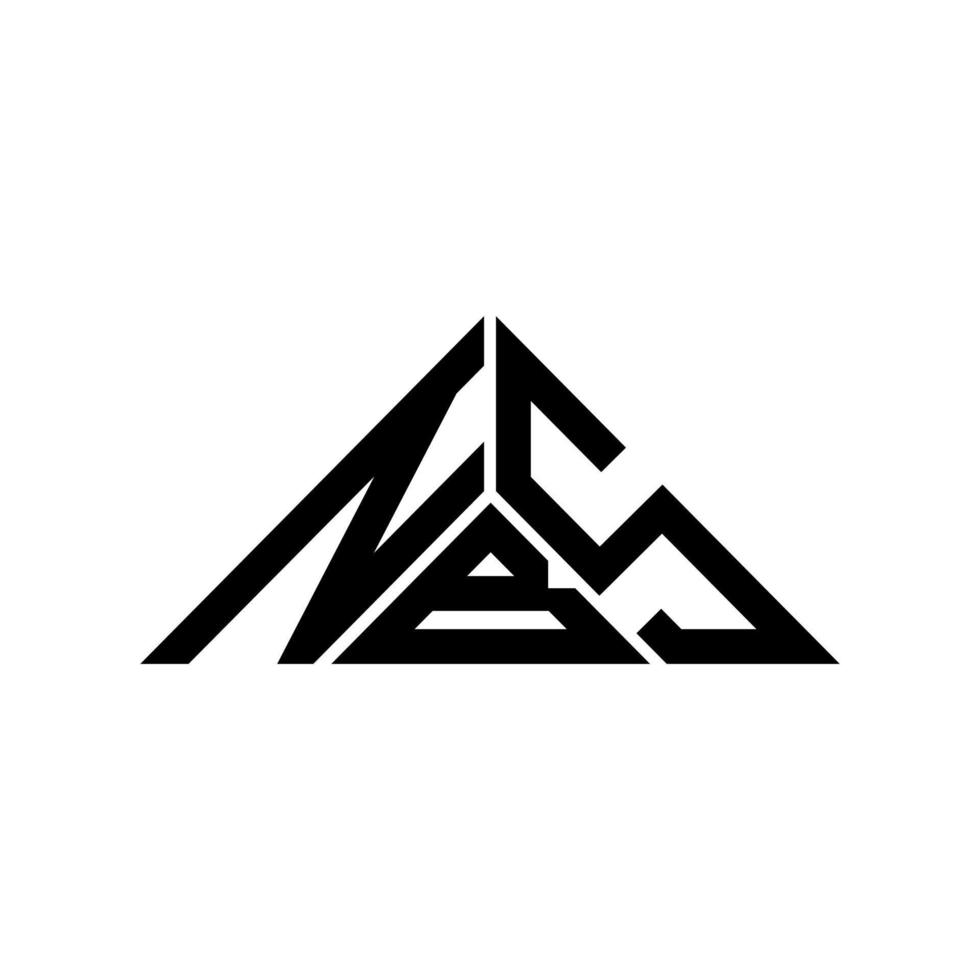 conception créative du logo de lettre nbs avec graphique vectoriel, logo nbs simple et moderne en forme de triangle. vecteur