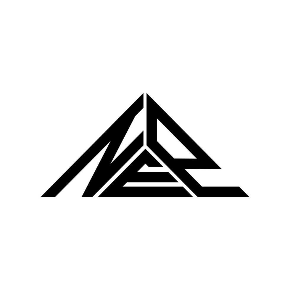 création de logo de lettre nep avec graphique vectoriel, logo nep simple et moderne en forme de triangle. vecteur