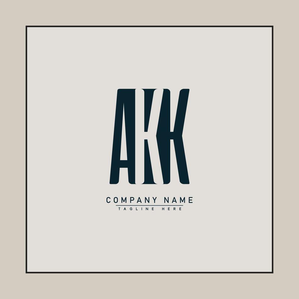 modèle de logo vectoriel pour initiales akk - logo de lettres alphabétiques simples