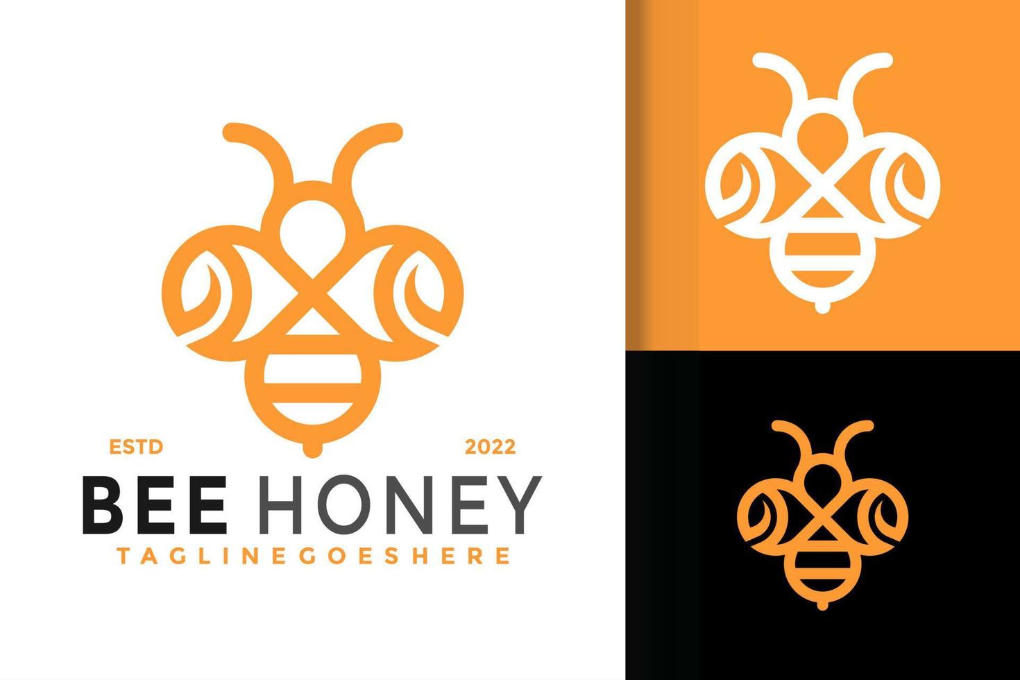 création de logo de miel d'abeille, vecteur de logos d'identité de marque, logo moderne, modèle d'illustration vectorielle de dessins de logo