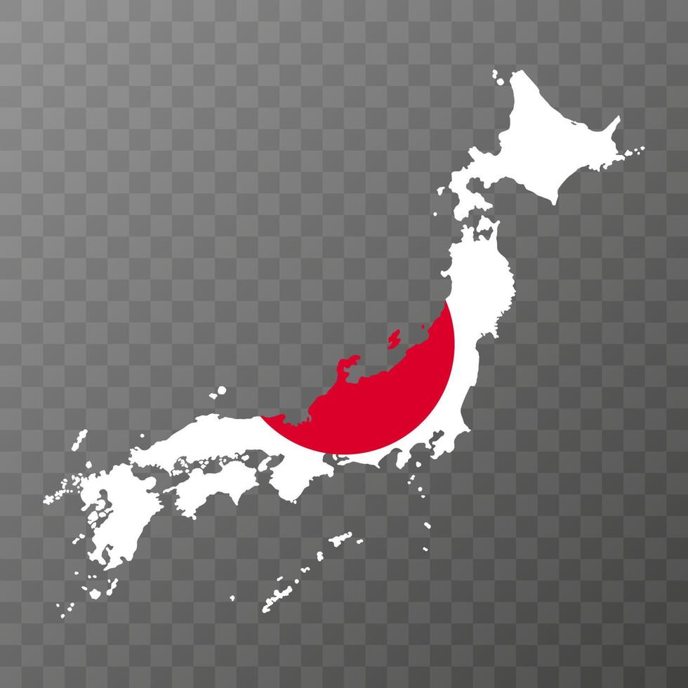 carte du japon avec les régions. illustration vectorielle vecteur