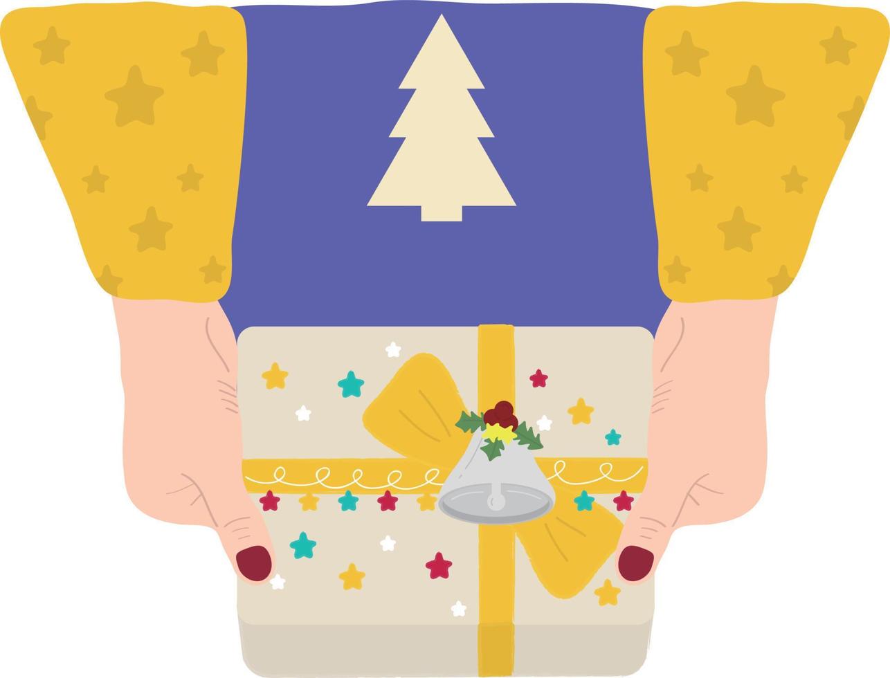 décorations de Noël. papier cadeau. fournitures d'impression de noël. joyeux noël, fête, gens, célébrer, noël, plat, illustration vecteur