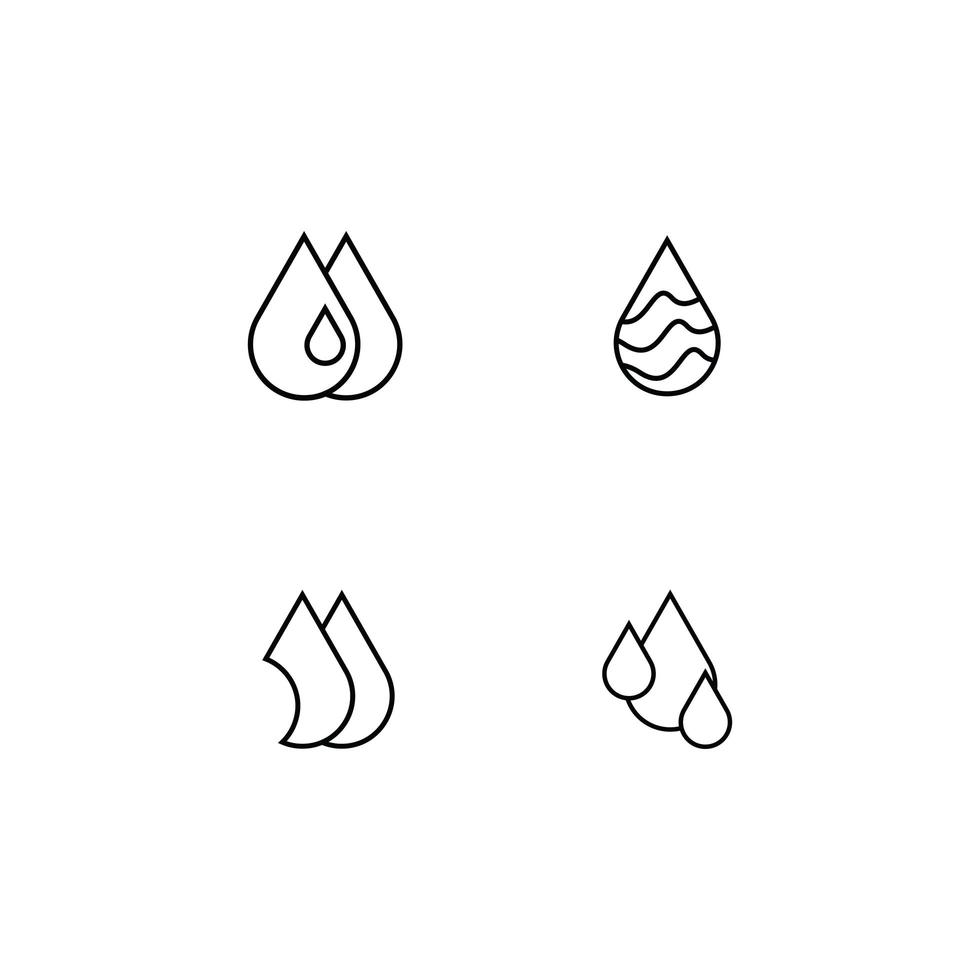 pack d'icônes de pictogramme de goutte d'eau vecteur