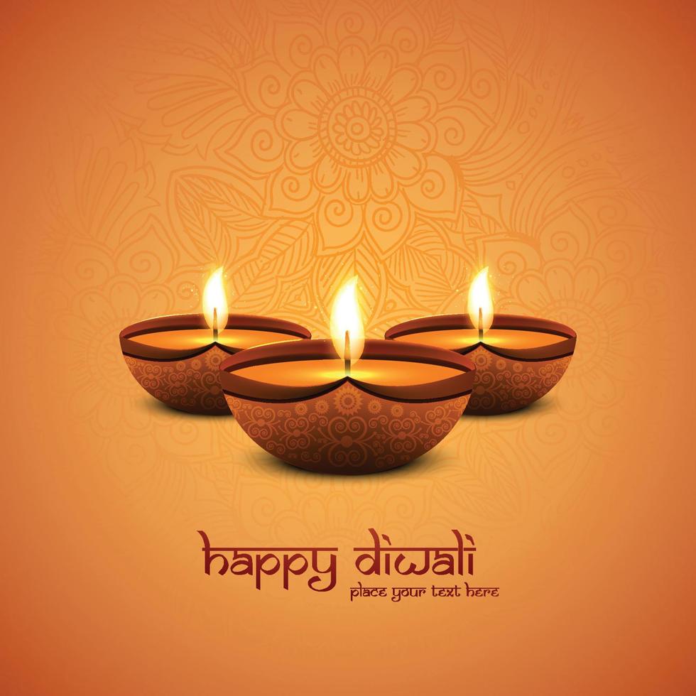 illustration ou carte de voeux pour fond de vacances happy diwali festival vecteur