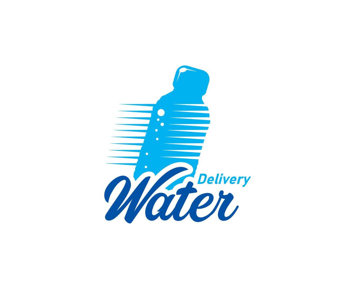 icône bleue du service de livraison d'eau claire vecteur