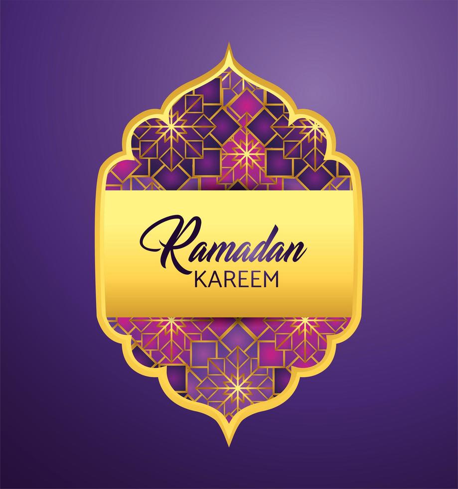 carte de voeux étiquette ramadan vecteur