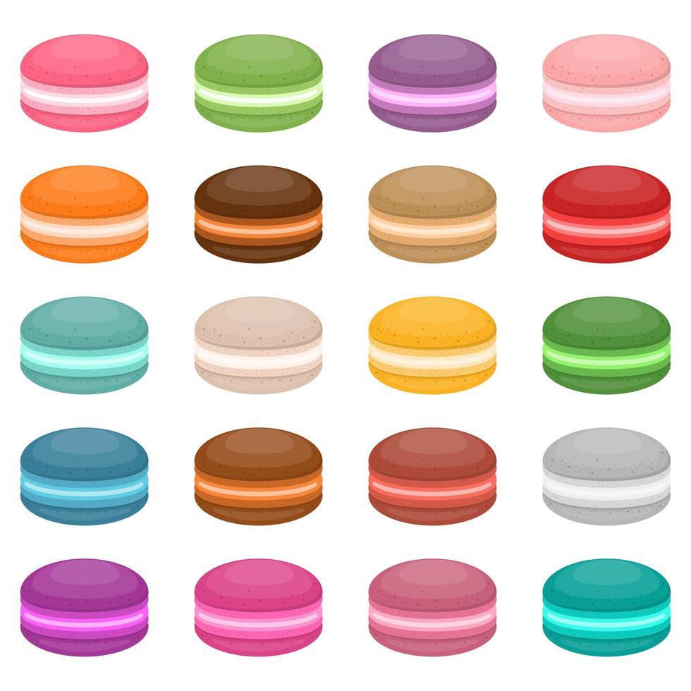 délicieux macarons isolés vecteur